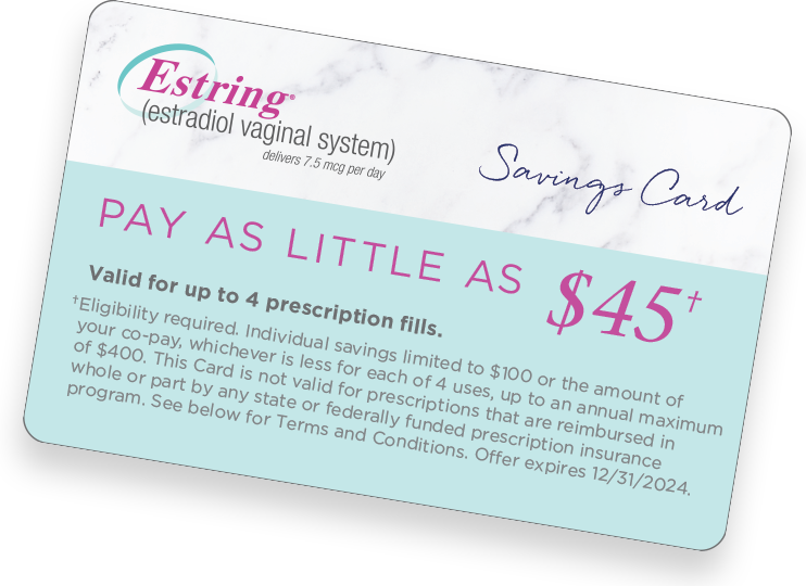 Treatment With ESTRING® (estradiol vaginal ring) Safety Info